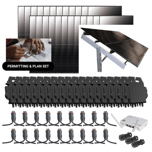 Complete Grid-Tie Solar Kit - 9.8kW Solar w/ Microinverters | 24 x 410W Solar Panels [MIK-MAX]