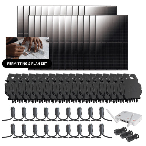 Complete Grid-Tie Solar Kit - 9.8kW Solar w/ Microinverters | 24 x 410W Solar Panels [MIK-MAX]
