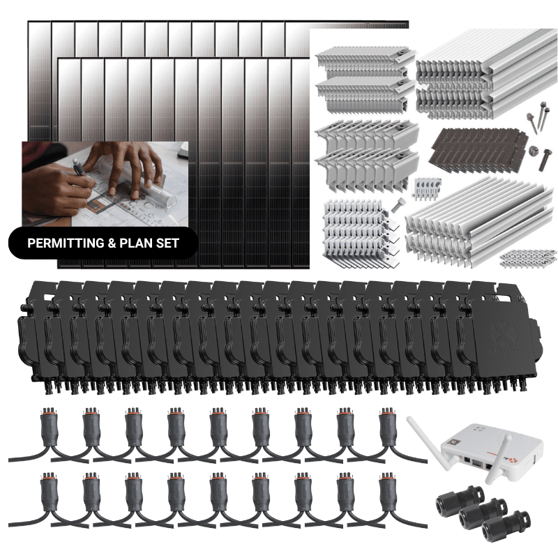 10.56kW Complete Grid-Tied Solar Kit - Enphase or APsystems Microinverters - No Battery [VECTOR MAX]