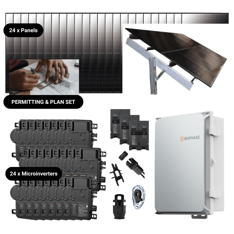 10.56kW Complete Grid-Tied Solar Kit - Enphase or APsystems Microinverters - No Battery [VECTOR MAX]