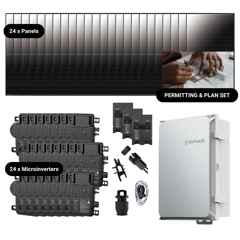 10.56kW Complete Grid-Tied Solar Kit - Enphase or APsystems Microinverters - No Battery [VECTOR MAX]