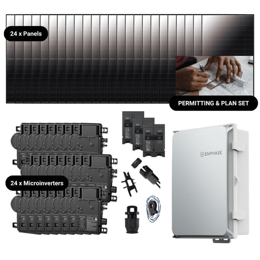 Complete Grid-Tie Solar Kit - 9.8kW Solar w/ Microinverters | 24 x 410W Solar Panels [MIK-MAX]