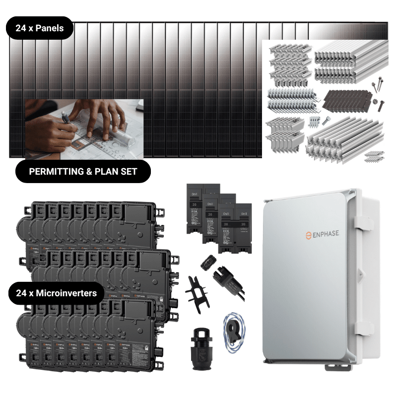10.56kW Complete Grid-Tied Solar Kit - Enphase or APsystems Microinverters - No Battery [VECTOR MAX]