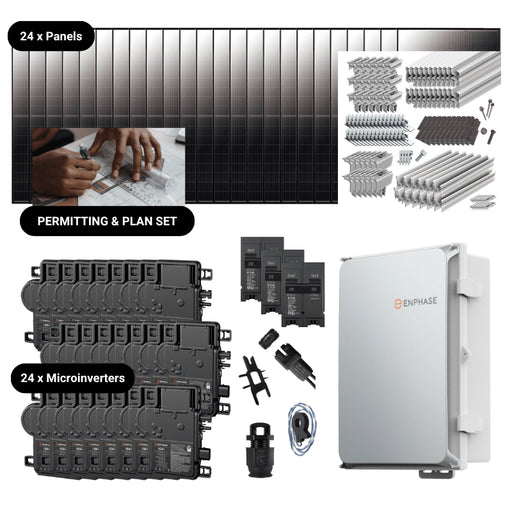 Complete Grid-Tie Solar Kit - 9.8kW Solar w/ Microinverters | 24 x 410W Solar Panels [MIK-MAX]