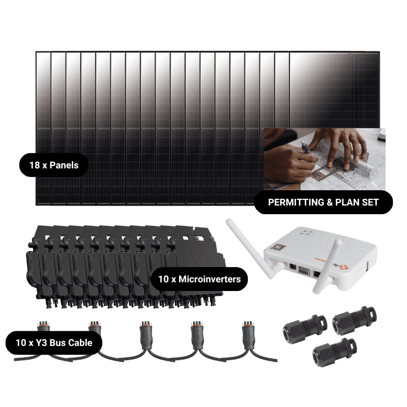 7.92kW Complete Grid-Tied Solar Kit - Enphase or APsystems Microinverters - No Battery [VECTOR PLUS]
