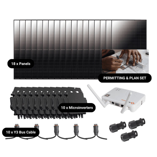 Complete Grid-Tie Solar Kit - 7.38kW Solar w/ Microinverters | 18 x 410W Solar Panels [MIK-PLUS]
