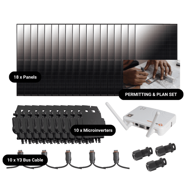 Complete Grid-Tie Solar Kit - 7.38kW Solar w/ Microinverters | 18 x 410W Solar Panels [MIK-PLUS]