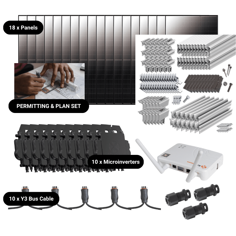 7.92kW Complete Grid-Tied Solar Kit - Enphase or APsystems Microinverters - No Battery [VECTOR PLUS]