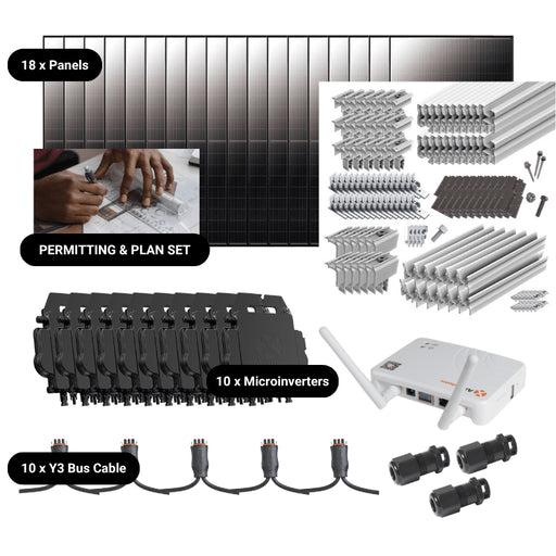 Complete Grid-Tie Solar Kit - 7.38kW Solar w/ Microinverters | 18 x 410W Solar Panels [MIK-PLUS]