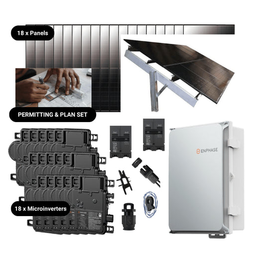 Complete Grid-Tie Solar Kit - 7.38kW Solar w/ Microinverters | 18 x 410W Solar Panels [MIK-PLUS]