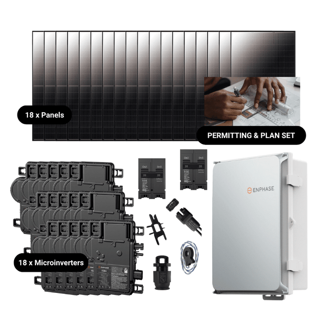 Complete Grid-Tie Solar Kit - 7.38kW Solar w/ Microinverters | 18 x 410W Solar Panels [MIK-PLUS]