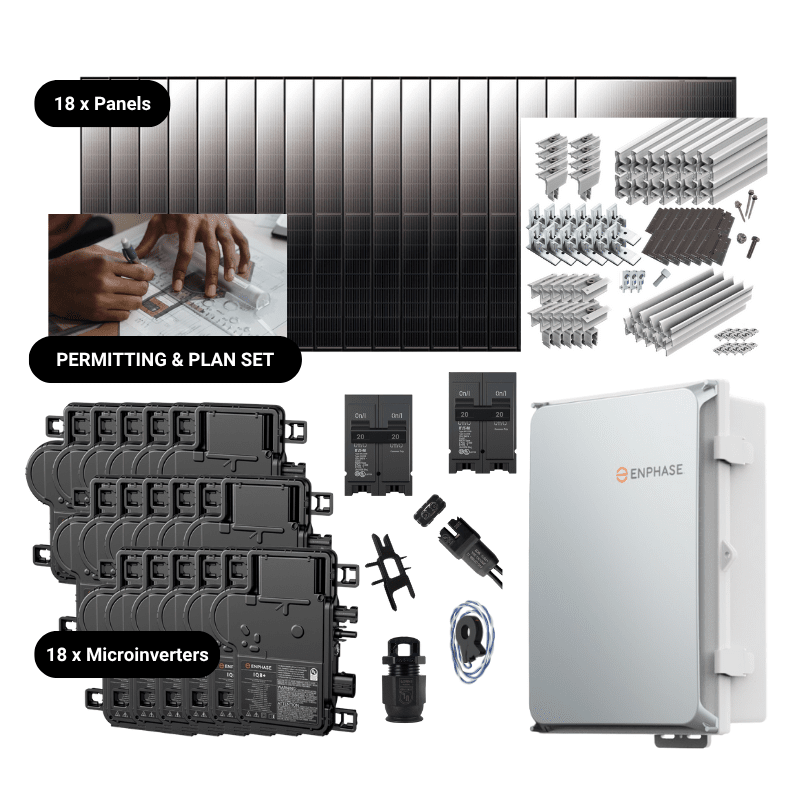 7.92kW Complete Grid-Tied Solar Kit - Enphase or APsystems Microinverters - No Battery [VECTOR PLUS]