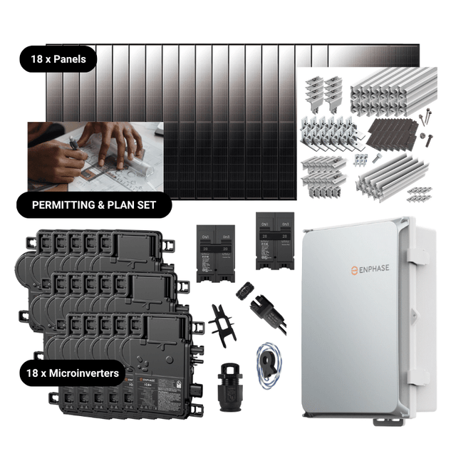 Complete Grid-Tie Solar Kit - 7.38kW Solar w/ Microinverters | 18 x 410W Solar Panels [MIK-PLUS]