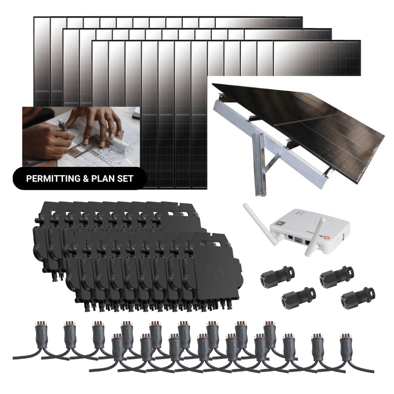 15.84kW Complete Grid-Tied Solar Kit - Enphase or APsystems Microinverters - No Battery [VECTOR PRO]