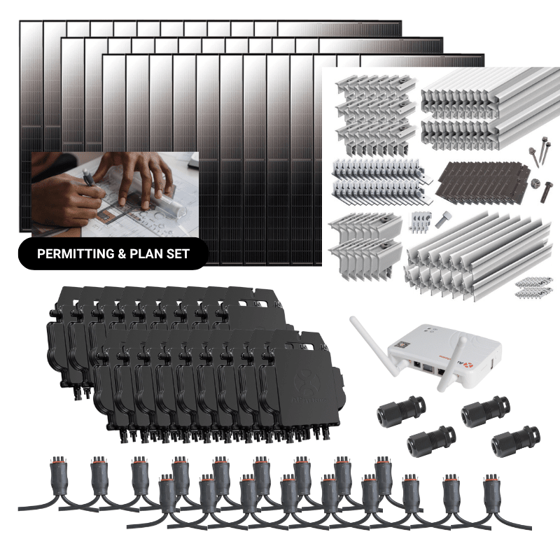 APSystems - Budget-Friendly - Code Compliant / Roof Rack - Standard [IronRidge] / Complete Permitting & Plan Set Service [+$999]