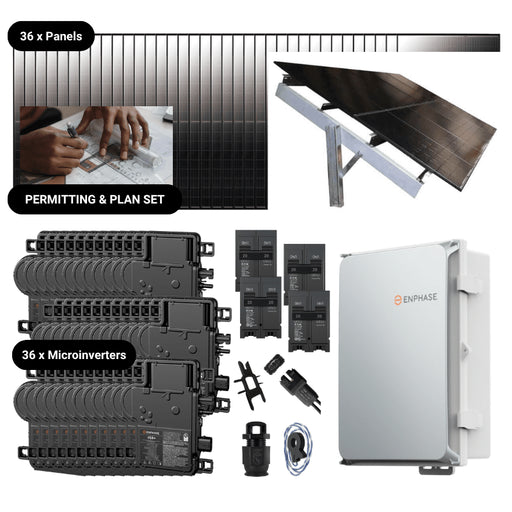 Complete Grid-Tie Solar Kit - 14.76kW Solar w/ Microinverters | 36 x 410W Solar Panels [MIK-PRO]