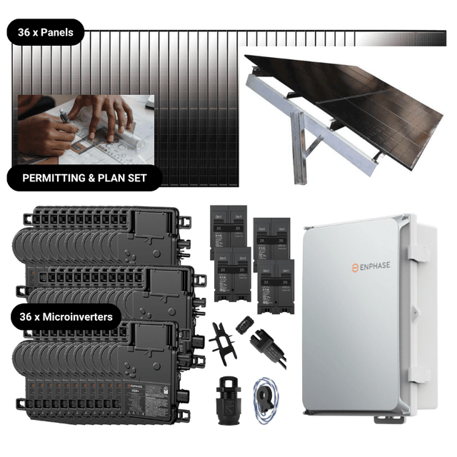Complete Grid-Tie Solar Kit - 14.76kW Solar w/ Microinverters | 36 x 410W Solar Panels [MIK-PRO]