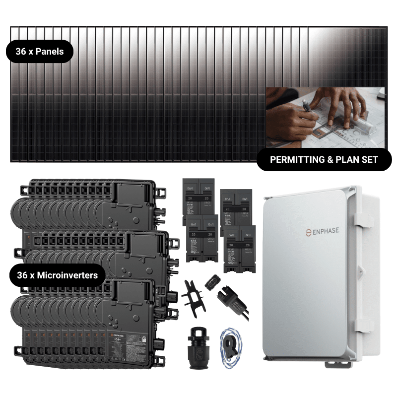 15.84kW Complete Grid-Tied Solar Kit - Enphase or APsystems Microinverters - No Battery [VECTOR PRO]