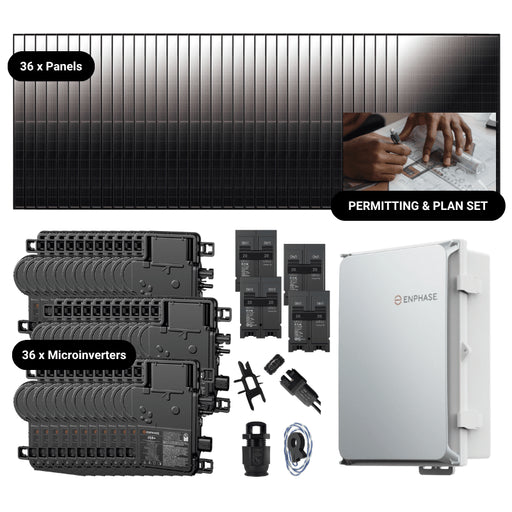 Complete Grid-Tie Solar Kit - 14.76kW Solar w/ Microinverters | 36 x 410W Solar Panels [MIK-PRO]