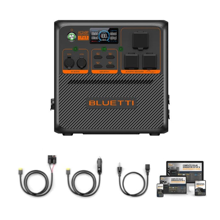BLUETTI AC240P 2400W / 1536Wh Portable Power Station + Choose Your Custom Bundle Option | Complete Solar Generator Kit | 6-Year Warranty