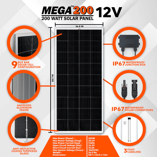 Complete Solar Panel Kit - 2,000W Pure Sine Inverter + [12V Battery Bank] + 4 x 200W Mono Solar Panels | Off-Grid, Mobile, Backup [LPK-MAX] - ShopSolar.com