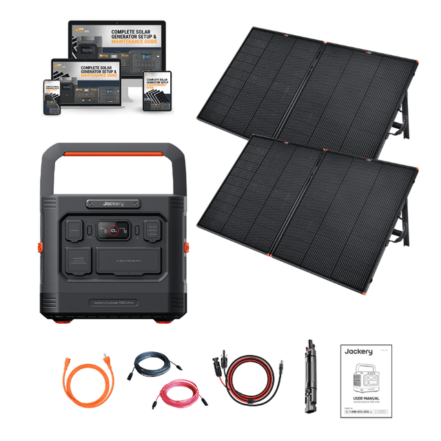 Jackery Explorer 1500 Ultra Solar Generator Custom Kits | 1,536Wh | 1,800W Output | 3,600W Peak | IP65 Rugged | 5-Year Warranty - ShopSolar: Complete Solar Kits + Lifetime Customer Support