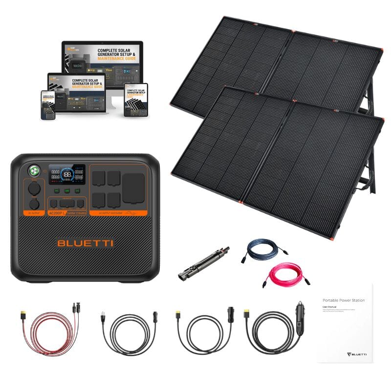 BLUETTI Premium 200 [AC200PL] Portable Power Statio | Complete Solar Generator Kit | 3,500 Cycles | 5‑Year Warranty | Choose Your Bundle - ShopSolar: Complete Solar Kits + Lifetime Customer Support