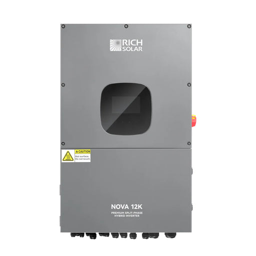 Rich Solar NOVA 12K | 12000 Watt 48V Split Phase Hybrid Inverter | 12000W PV Input, 10000W Continuous Output 120/240V | Premium 12000W 48V Hybrid Inverter for Cabins, ADUs, Tiny Homes, Residential, Agriculture, Off-Grid, On-Grid | UL Certified - ShopSolar.com