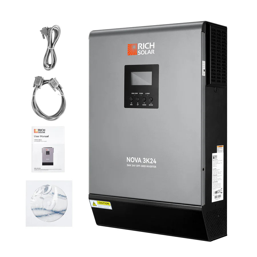 1.6kW Off-Grid Solar Kit - Dual Rich Solar 3K Inverters - 5-7kWh Lithium Battery [CORE MAX]