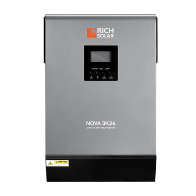 RICH Solar NOVA MAX 3K | 3000 Watt (3kW) 24 Volt Off-Grid Hybrid Solar Inverter | Powerful 3000W 24V Hybrid Inverter | #1 Ranked 24V Hybrid Inverter - ShopSolar.com