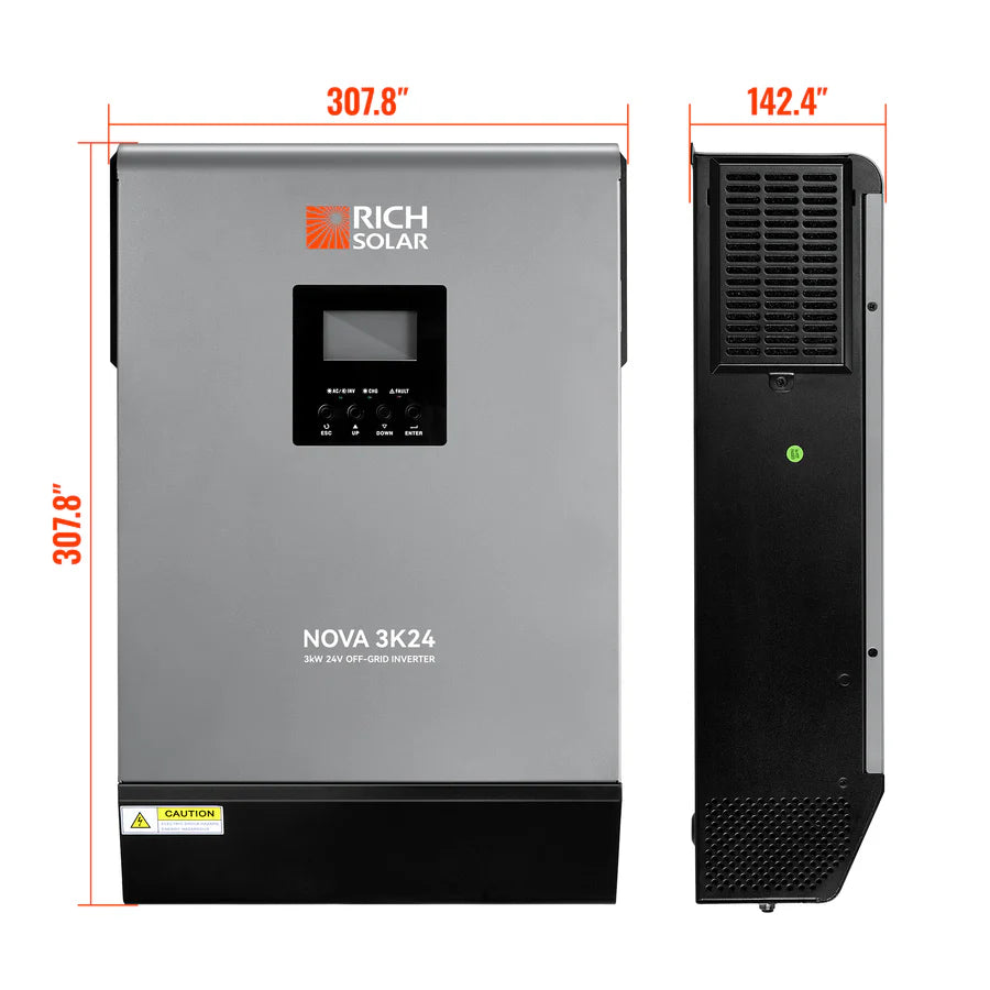 1.6kW Off-Grid Solar Kit - Dual Rich Solar 3K Inverters - 5-7kWh Lithium Battery [CORE MAX]