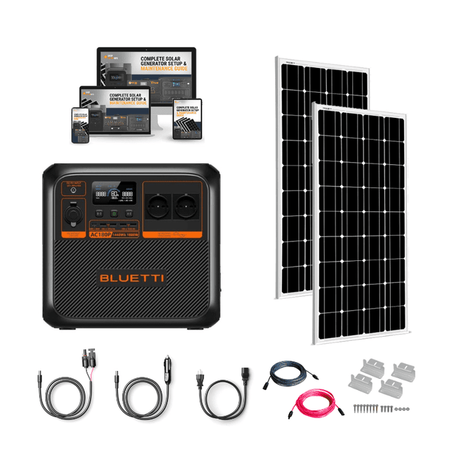 Bluetti AC180P 1800W / 1440Wh Portable Power Station + Choose Your Custom Your Custom Bundle | Complete Solar Generator Kit - ShopSolar.com