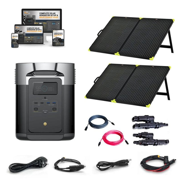 EcoFlow DELTA [2] Solar Kits - 1,800W / 1,024wH Portable Solar Power Station + Choose Your Custom Bundle | Complete Solar Generator Kit | 2023 Model - ShopSolar.com