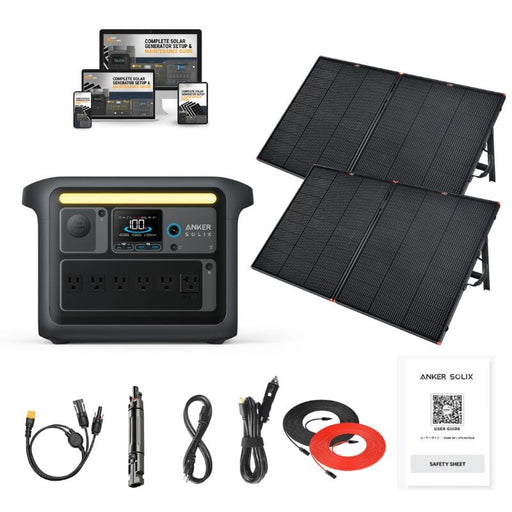 Anker SOLIX C1000X 1056Wh / 1800W Portable Power Station + Choose Your Custom Bundle | Complete Solar Kit