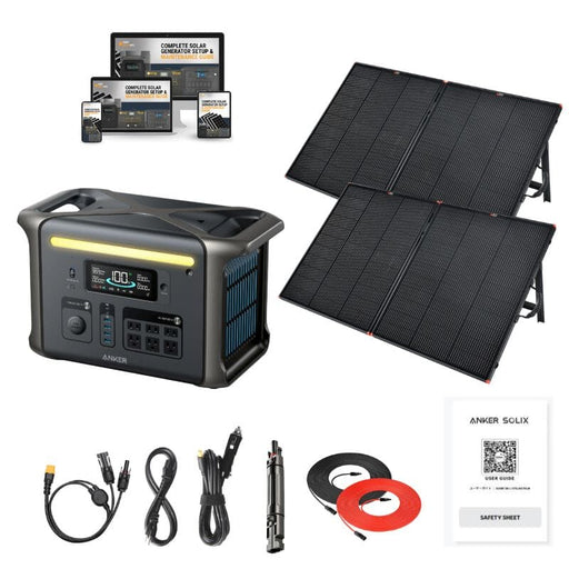 Anker SOLIX F1500 1536Wh / 1800W Portable Power Station + Choose Your Custom Bundle | Complete Solar Kit