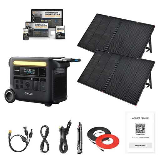 Anker Solix F2600 2,560Wh / 2,400W Portable Power Station + Choose Your Custom Bundle | Complete Solar Kit