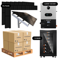 7.38kW Complete Solar Power System - 8,000W 120/240V [14.3kWh-15.36kWh Lithium Battery Bank] + 18 x 410W Mono Solar Panels | Includes Schematic [OGK-MAX]