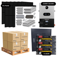 7.38kW Complete Solar Power System - 8,000W 120/240V [14.3kWh-15.36kWh Lithium Battery Bank] + 18 x 410W Mono Solar Panels | Includes Schematic [OGK-MAX]