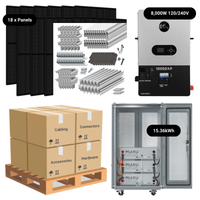 7.38kW Complete Solar Power System - 8,000W 120/240V [14.3kWh-15.36kWh Lithium Battery Bank] + 18 x 410W Mono Solar Panels | Includes Schematic [OGK-MAX]