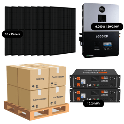 4.4kW Complete Solar Kit - EG4 6000XP Inverter - 10-16kWh Lithium Battery [PRIME PLUS]