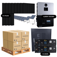 3.28kW Complete Solar Power System - 6,000W 120/240V [10.28kWh-14.3kWh Lithium Battery Bank] + 8 x 410W Mono Solar Panels + Setup Diagram [OGK-PLUS]