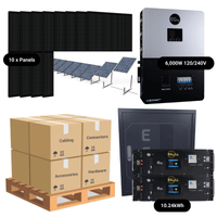 4.1kW Complete Solar Power System - 6,000W 120/240V [10.28kWh-14.3kWh Lithium Battery Bank] + 10 x 410W Mono Solar Panels + Setup Diagram [OGK-PLUS]