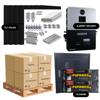 4.1kW Complete Solar Power System - 6,000W 120/240V [10.28kWh-14.3kWh Lithium Battery Bank] + 10 x 410W Mono Solar Panels + Setup Diagram [OGK-PLUS]