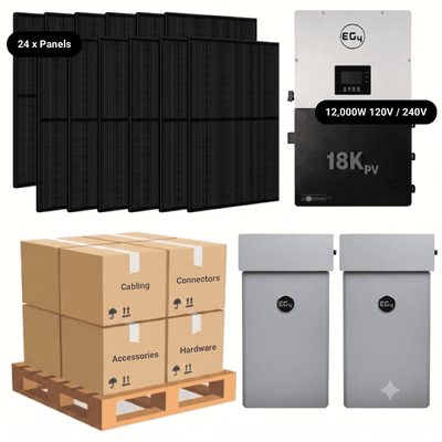 10.6kW Complete Solar Kit - EG4 18kPV Inverter - 28-32kWh Lithium Battery [PRIME PRO]
