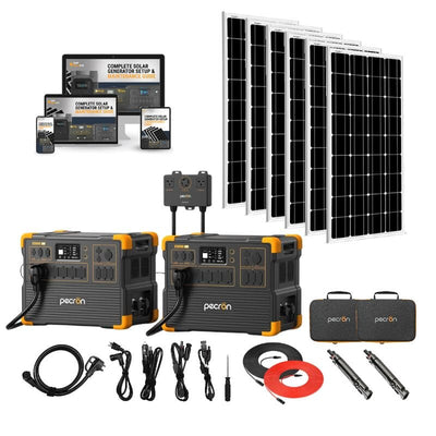 Pecron E3800LFP 240V Dual Kit | 7,680Wh / 8,400W Output | 240V Hub | Choose Your Custom Bundle Option | 5-Year Warranty | Complete Solar Kit