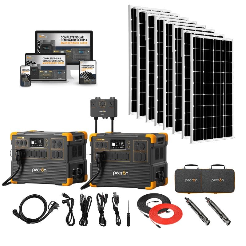 Pecron E3800LFP 240V Dual Kit | 7,680Wh / 8,400W Output | 240V Hub | Choose Your Custom Bundle Option | 5-Year Warranty | Complete Solar Kit