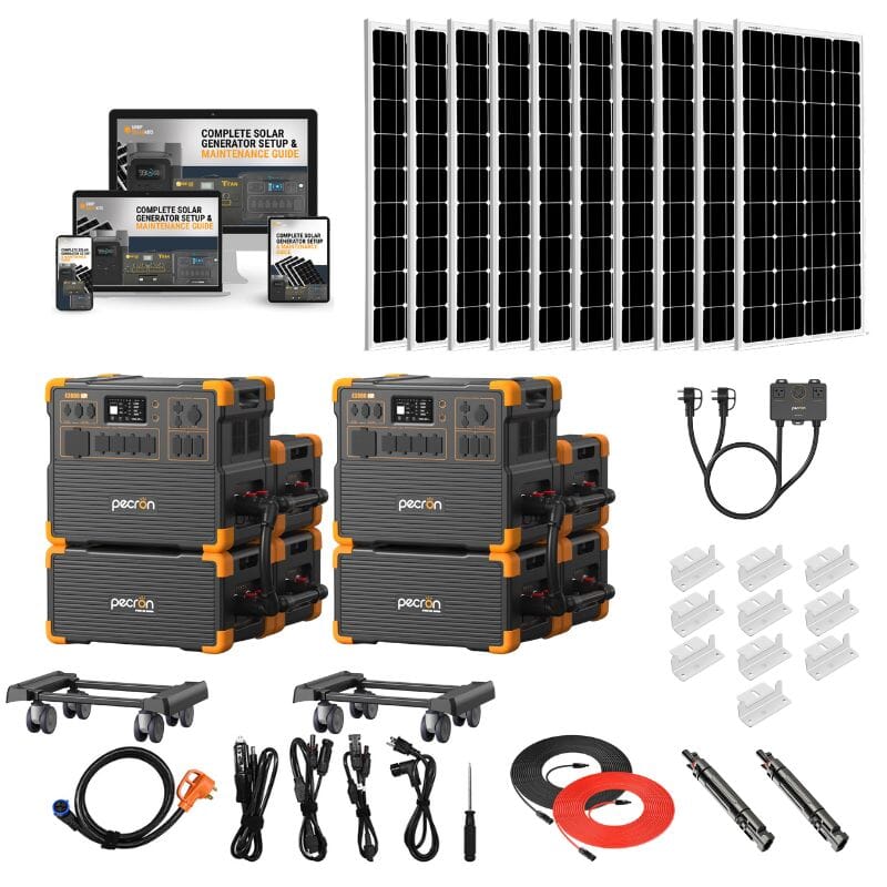 Pecron E3800LFP 240V Dual Kit | 7,680Wh / 8,400W Output | 240V Hub | Choose Your Custom Bundle Option | 5-Year Warranty | Complete Solar Kit