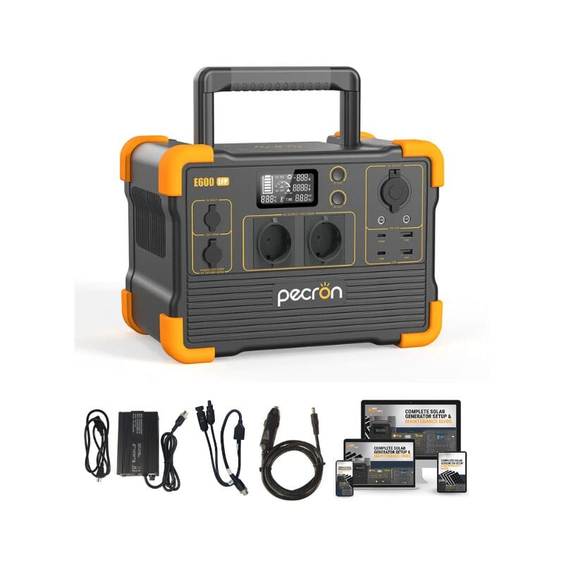 Pecron E600LFP 1200W / 614Wh Portable Power Station + Choose Your Custom Bundle | 5 Year Warranty | Complete Solar Generator Kit - ShopSolar.com