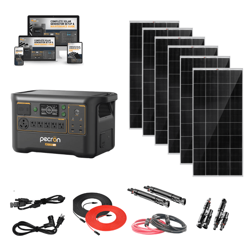 Pecron F3000 LFP Portable Power Station | 3,600W Inverter & 3,072Wh LiFePO4 | Fast Charging + Expandable | Solar & AC Recharge | 5-Year Warranty - ShopSolar: Complete Solar Kits + Lifetime Customer Support