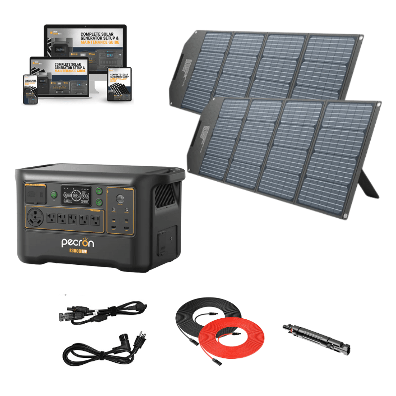 Pecron F3000 LFP Portable Power Station | 3,600W Inverter & 3,072Wh LiFePO4 | Fast Charging + Expandable | Solar & AC Recharge | 5-Year Warranty - ShopSolar: Complete Solar Kits + Lifetime Customer Support
